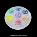 Placa Redonda de Selenita 7 Chakras - 10cm  - Unidade